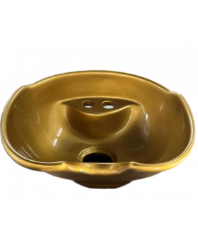 Парикмахерская глубокая раковина SUN&SPA "БРОСС" золотая + СЛИВ