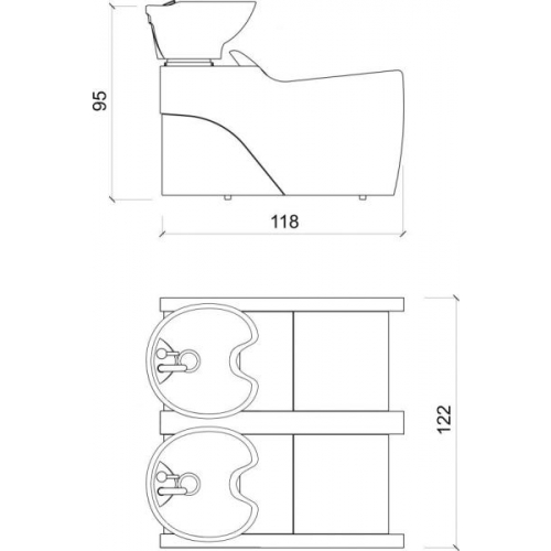 Мойка парикмахерская "FLATIRON 2P"